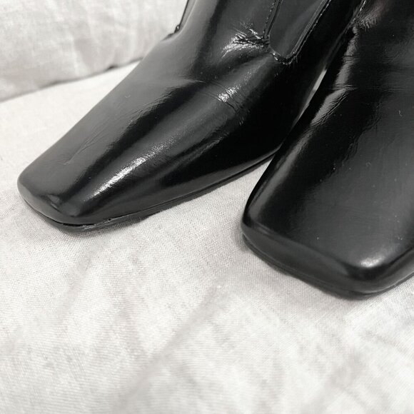 NWOT L'INTERVALLE BARNABY BLACK LEATHER BLOCK HEEL LOAFERS - 39 - Picture 6 of 12